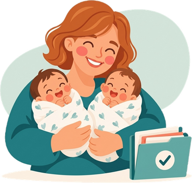 PACK Trámites de Nacimiento de Gemelos (Madres Solteras)